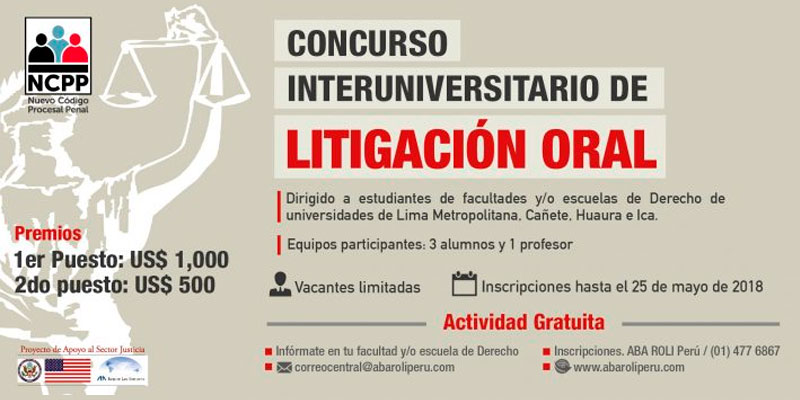 Minjus organiza concurso interuniversitario de litigación oral